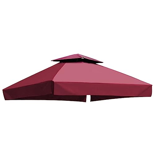 2 Tier Gazebo Canopy 3x3m Cubierta de reemplazo Sun Shade Impermeable Resalto al Aire Libre Patio Pérgola Toldo con protección UV para jardín Cubierta Trasera Poolside Área