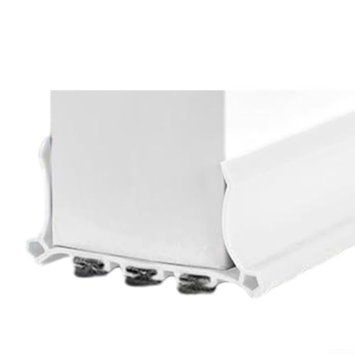 Rehoetom Striscia di tenuta inferiore della porta per porte interne da 55 mm, PVC ispessito + feltro, isolamento acustico, guarnizione antivento e riduzione del rumore, regolabile (bianco)