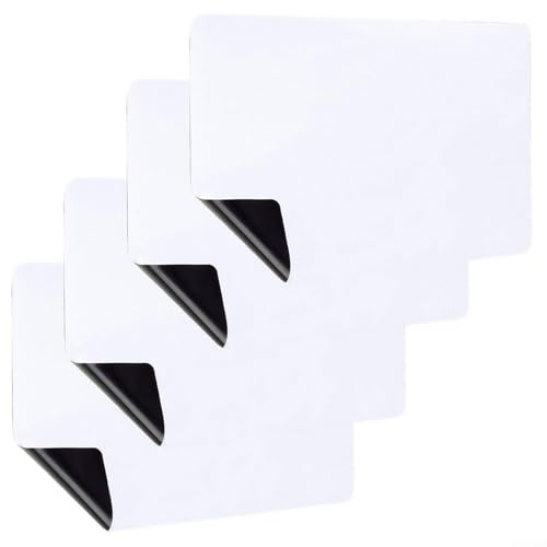 4 pizarras magnéticas de mensajes para refrigerador, película de pizarra blanca para oficina en casa, aula, calendario de borrado en seco y tabla de tareas, 29,7 x 21 cm