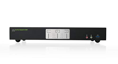 Image of IOGEAR 2-Port Dual View DisplayPort KVMP Switch - 4K 60Hz - 2 DisplayPort In Per Channel - 2-Port USB 3.1 Hub 5Gbps - Keyboard Mouse Input - 7.1 HD Audio - Front Panel Selector - TAA Mac /Win - GCS1942