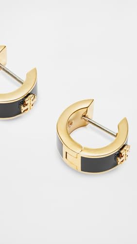 Image of Tory Burch Women's Wide Icon Enamel Huggie Hoop Earrings