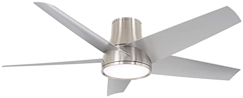 Minka Aire F782L-BNW Chubby II - 5 Blade Outdoor Ceiling Fan with Light Kit-12.75 Inches Tall and 58 Inches Wide, Finish Color: Brushed Nickel Wet Minka Aire F782L-BNW Chubby II - 5 Blade Outdoor Ceiling Fan with Light Kit-12.75 Inches Tall and 58 Inches Wide, Finish Color: Brushed Nickel Wet
