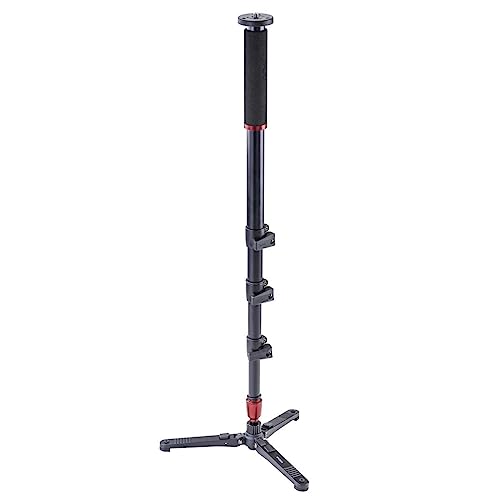 3Pod Orbit 4-Section Aluminum Handheld Monopod Stick for DSLR Photo & Video, Sports Cameras, Fluid Base Tripod Legs with Bag