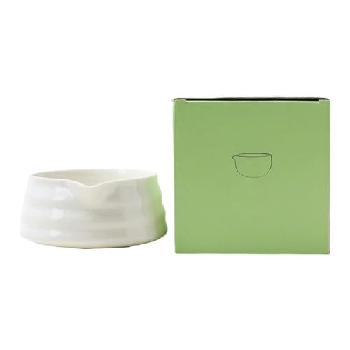 Lawnoval Ensemble de bols à matcha japonais fabriqués à la main avec bec verseur, bol de préparation du thé en faïence pour cérémonie traditionnelle du matcha, blanc
