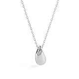 [Pasurohu] ネックレス レディース K18 18金コーティング シルバー925 ペンダント しずく 人気 華奢 ゴールド プラチナ アジャスター付き 金属アレルギー対応 本物ジュエリー