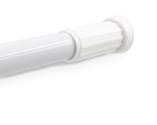 HOMEYA - Barra de Tensión para cortina de ducha o marco de puerta, Barra extensible de aluminio para armario, cocina, sin taladro, Barra ajustable, 70-120cm Blanco