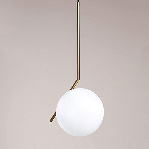 Luces Colgantes LED, lámparas de araña, luz de Techo pequeña, luz Colgante esférica, Hierro Dorado y Pantalla de Vidrio Esmerilado Blanco Leche, Cocina, Sala de Estar, Dormitorio r