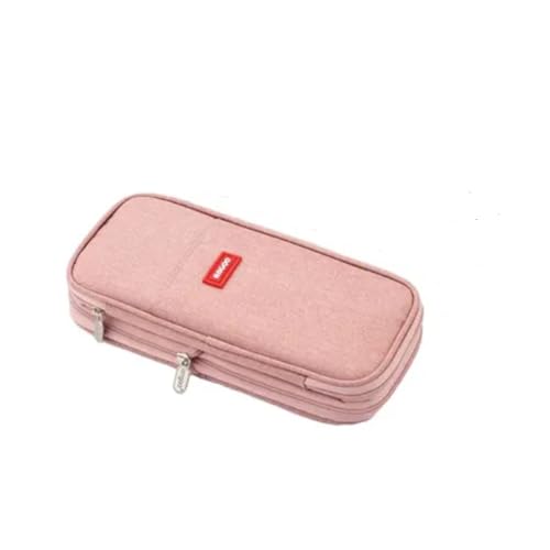 Estojo Escolar Organizador Infantil 2 Divisórias Internas 3 Compartimentos Zíper Interno Organizadora Lapis e Canetinhas Necessaire Viagem Feminino Masculino (rosa claro)