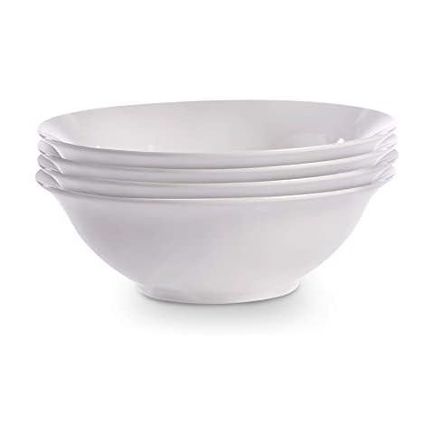 Set of 4 White Serving Bowls Cover