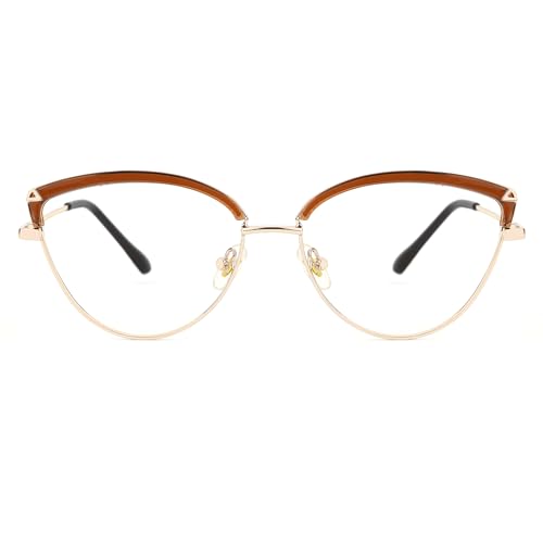 Image of Zeelool Cat Eye Blue Light Blocking Glasses Metal Frame for Women ZJGX672183