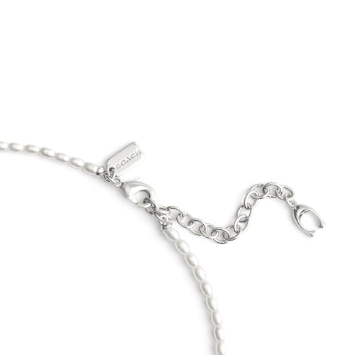 COACH Womens Signature Bowtique Charm Bib Pearl Necklace3