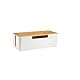 BUYSK ABS Cord Organizer Box mit hölzernem Deckel, Kabel-Management-Box für Power Strips oder Surge Protectors, Desk Cable Tidy Box für Büro Home (Weiß)