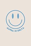 Alpha Xi Delta Sorority Notebook: Trendy Smiley AXD Design LIGHT BLUE | Ruled & Lined 120-Page 6x9...