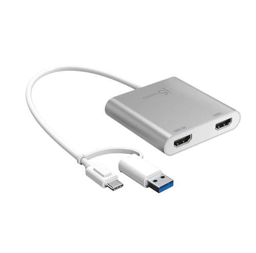Adaptateur USB-C vers 2 HDMI j5create JCA365 Argent 0.2m