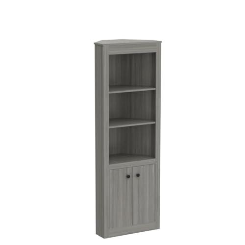 Inval Corner Bookshelf, Smoke Oak - Thumbnail 4