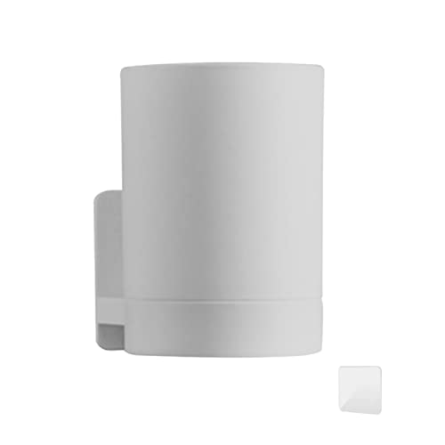 Anwangda Wall Mounted Toothbrush Holder, No Drilling Non-marking Sticker Multifunction Tooth Mug Toothpaste Accessories Sets for Bathroom to Keep Drying (Grey)