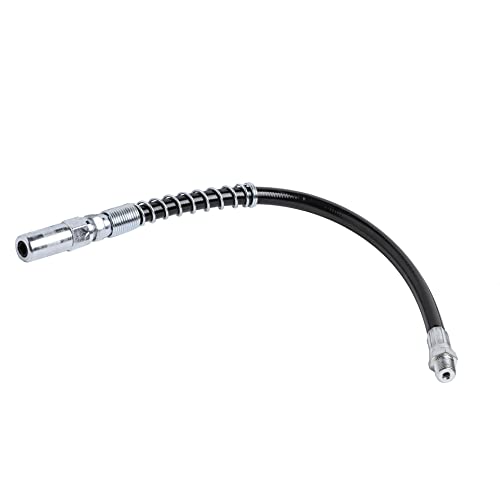 ARES 54031-12-inch Grease Gun Flex Hose - Working Pressure Rating of 4 500 PSI - Coil Spring Provides Non-Slip Grip and Prevents Kinking Heavy Duty Coupler Included