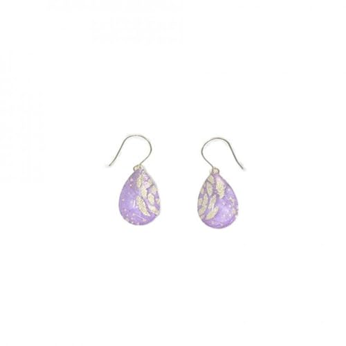 IKAZAKI WASHI JEWERLY しずくピアス「パープル」花柄