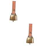 WOONEKY 2pcs Iron Bell Multipurpose Pet Bell for Charming Design Loud Sound for Dogs Cats and Livestock Antique Finish