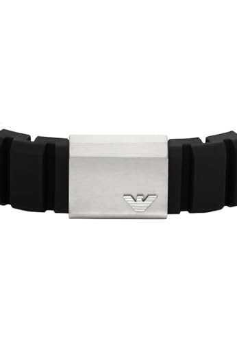 Miniatura 2 de Emporio Armani Pulsera de cuero con cierre de botón para hombre
