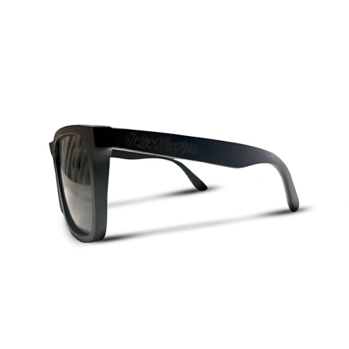 Men's Black Square Sunglasses with Dark Lenses - Wood, Black, Polarized, UV Protection, Wayfarer, Oversized, Golf, Driving, Fishing3