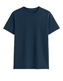 UNIDOOD Camiseta Basica 100% Algodon organico 185 g/m² - Azul Oscuro -Dark Denim- Talla XL