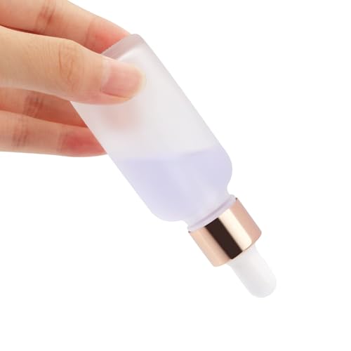 6 Pack Frosted Glass Essential Oil Dropper Bottle - Empty Liquid Container With Rose-Golden Caps, Eye Dropper, Pipette & Funnel - Travel Perfume Cosmetic Container (30ml/1 Ounce)4