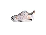 Fondo: De goma Converse All Star Zapatillas Color Blanco con Bordado de Mariposas de Lona y con Velcro Easy on - 24