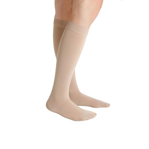 Image of Juzo Soft 30-40 mmHg Compression Stockings, Knee High, Silicone Band, Closed Toe | Compression Socks for Women / Men for Severe Varicosities & Edema, Orthostatic Hypotension, Post-Op