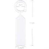 Etichette impermeabili per piante ispessite con fibbia ad anello, robuste etichette in polipropilene da 1,2 mm per fiori, orchidee grasse, confezione da 8 colori (bianco)