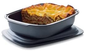 Tupperware Ultra Pro Oval Oven Safe 3.5Qt /3.3 L Lasagna Casserole Microwave New Cosmos Black #TOP4