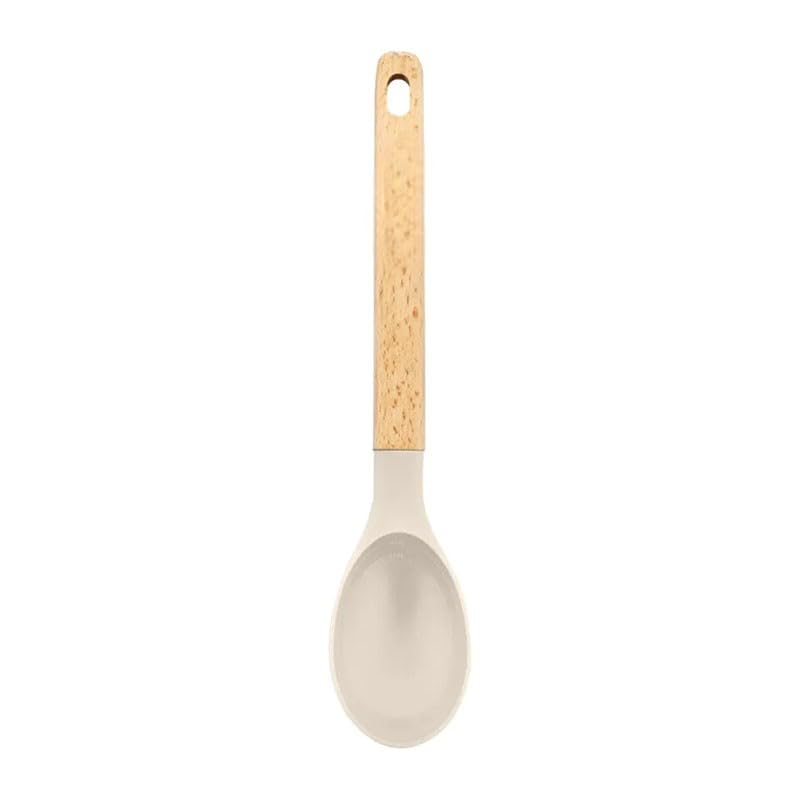 Beech Wood Solid Spoon – Natural Wooden Cooking Spoon – Durable Kitchen Utensil for Stirring, Mixing, Serving & Everyday Cooking — image 1