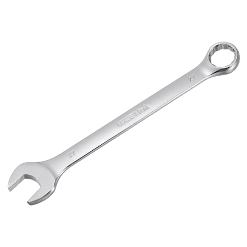 uxcell Metric 27mm 12-Point Box Open End Combination Wrench Chrome Finish, Cr-V -  a23091300ux0833