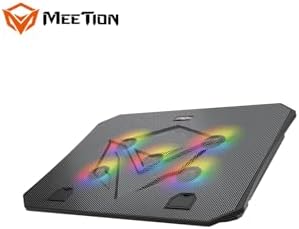 Resim Meetion | CP3030 | Siyah | Laptop Soğutucu Stand | Beş Fan | RGB Aydınlatma 