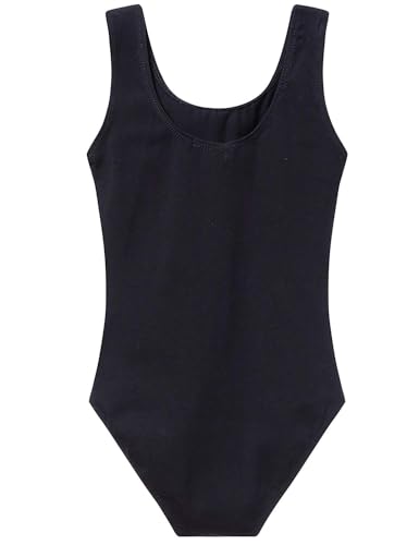 Image of MdnMd Sleeveless Tank Leotard for Girls with Mesh Cross Front