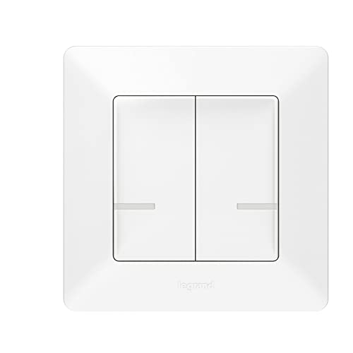 LEGRAND, Valena Life with Netatmo 752187 - Transmisor de pared inalámbrico (2 levas de conmutación, para interruptor de luz y tomas de corriente, control local o mediante aplicación o asistente de voz