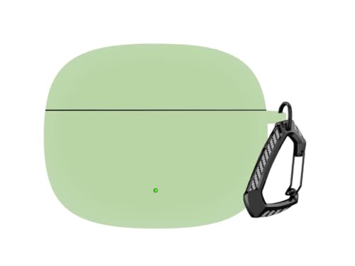 Image of Anvique Silicone Case Cover for Oneplus Nord Buds 4 Pro, Scratch Resistance, Shock Absorption, with Premium Carabiner (Matcha Green T)