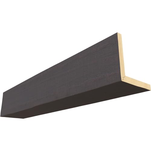 12"W x 8"H x 8'L 2-Sided (L-Beam) Rough Cedar Endurathane Faux Wood Ceiling Beam, Sangria
