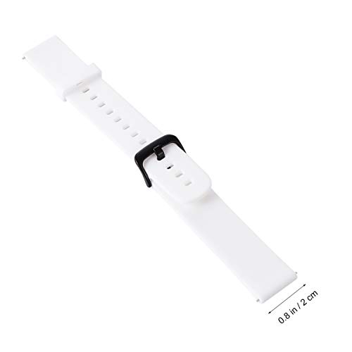 VILLCASE Pulseira de Substituição de Relógio Inteligente Branco 20Mm Pulseira de Relógio de Silicone