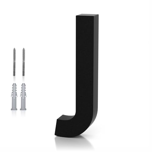 Numéro maison noir 5 po, adresse 3D métal avec kit clous