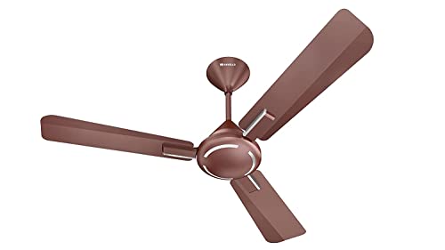 Havells 1200mm Ambrose ES Ceiling Fan|Premium Finish,Deco. Fan,Elegant Looks,High Air Delivery,Energy Saving,100% Pure Copper Motor|2 Year Warranty by Brand|(Pack of 1,Nickel Pearl Brown),1 star
