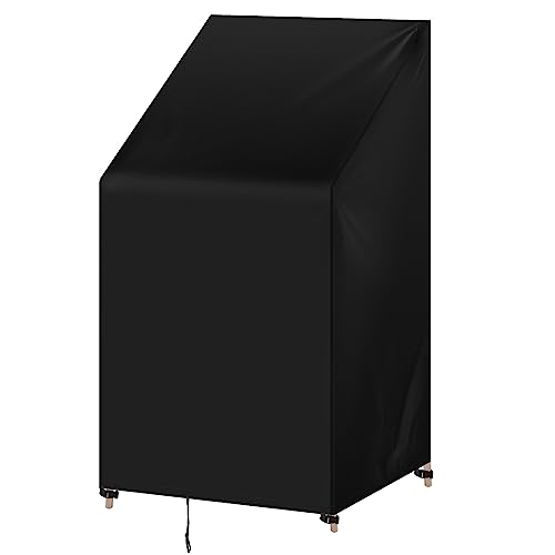 WOLTU Abdeckung für Gartenmöbel Gartenstühle, 68x96x110/150 cm, Abdeckhaube aus 420D Oxford Gewebe, Wasserdicht Abdeckplane UV-Beständig, Schutzhülle Plane für Möbelsets,Schwarz
