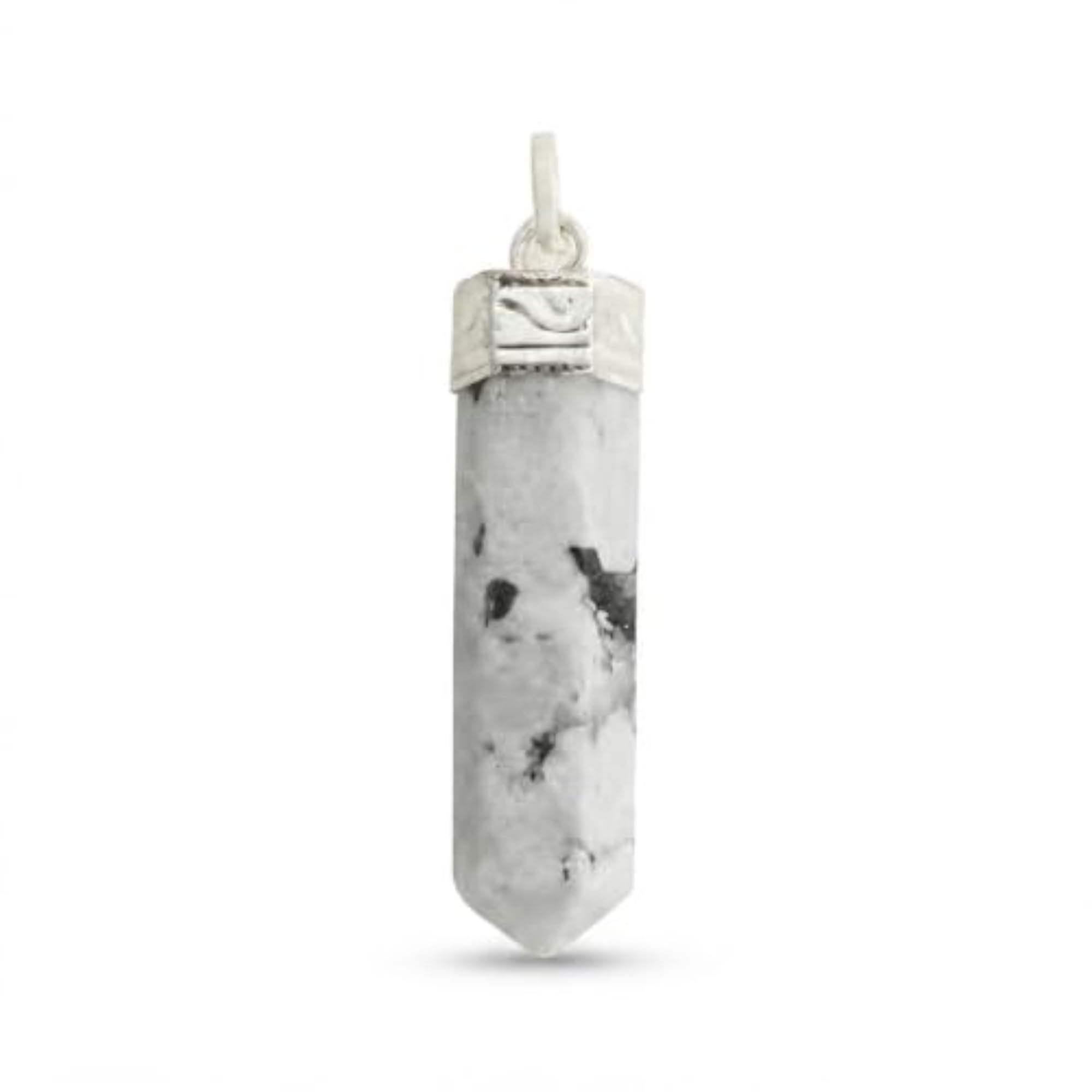 Natural Moonstone Pencil Pendant, Polished Crystal Gemstone