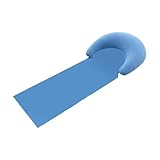 QSTDGVPW Beach Mat Outdoor Lounger Lightweight Adults Easy to Carry Beach Pad with Pillow for Outdoor Picnic Pool Camping Friends, Light Blue