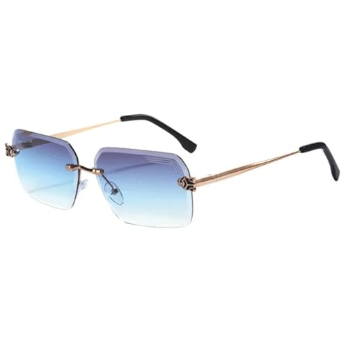 Lunettes de soleil rectangulaires sans monture verres de conduite UV400 femmes