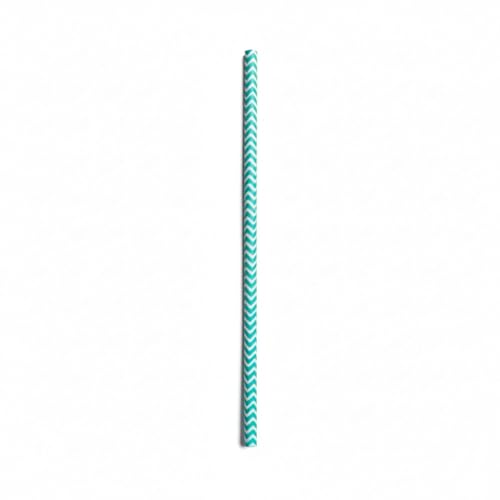 Pitillos de papel 7.75 pulg zigzag turquesa 100 unid miniatura 2