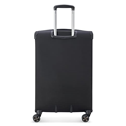 Image of DELSEY PARIS Helium DLX Softside Expandable Luggage with Spinner Wheels, Black, Checked-Medium 25 Inch