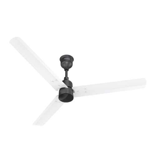 Image of Polycab Wizzy Plus 1200mm 5-Star BLDC, Remote Ceiling fan for Living Room| 55% Energy Saving, High Air Delivery | 3+1 yr Warranty【Matt White Black】