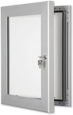 External Lockable Tamperproof Poster Display Noticeboard – Silver Anodized Aluminium Frame – Felt Back– Lockable - Tamperproof Door – Perfect for Displaying Information (A4)