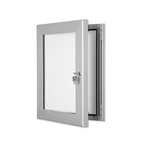 Display Genie External Lockable Tamperproof Poster Display Noticeboard – Silver Anodized Aluminium Frame – Felt Back– Lockable - Tamperproof Door – Perfect for Displaying Information (A4)